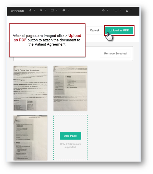 MultiPage Scanning in MotionMD Direct Support